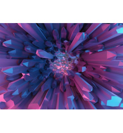 Fotomural - Crystal - geometric fantasy with 3D elements in purple tones