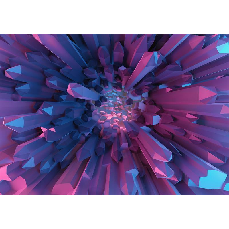 34,00 €Papier peint - Crystal - geometric fantasy with 3D elements in purple tones