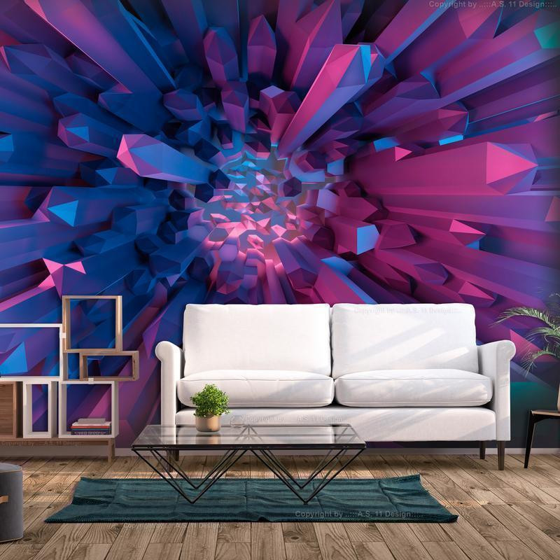 34,00 € Fotomural - Crystal - geometric fantasy with 3D elements in purple tones