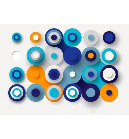 34,00 € Wall Mural - Geometry Of Blue Wheels