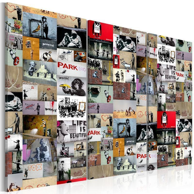 61,90 € Schilderij - Art of Collage: Banksy III