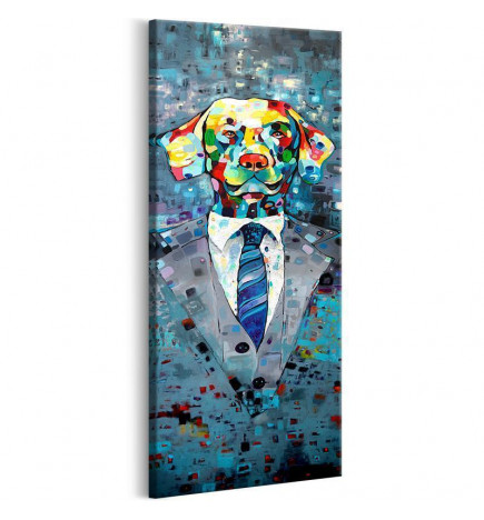 Schilderij - Dog in a Suit