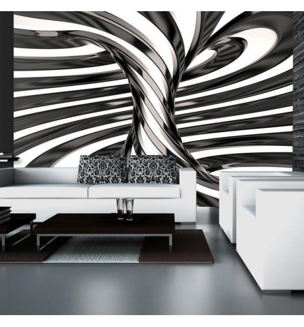 Mural de parede - Black and white swirl