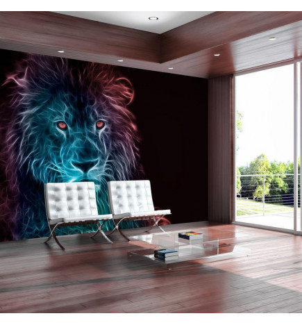 Foto tapete - Abstract lion - rainbow