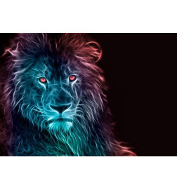 Foto tapete - Abstract lion - rainbow
