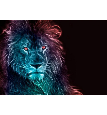 Fotomural - Abstract lion - rainbow