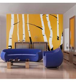 73,00 € Wallpaper - Birches on the orange background