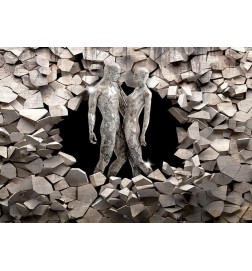 34,00 € Fototapeet - Love made of stone - shiny silhouettes surrounded by sharp elements