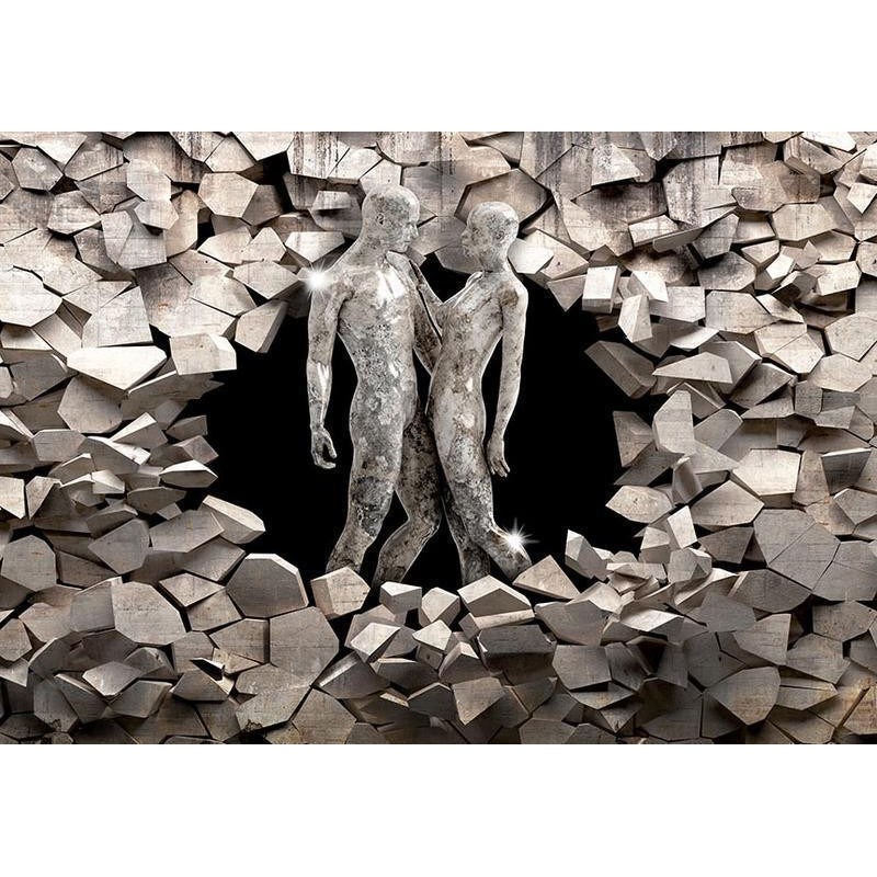 34,00 € Fototapetti - Love made of stone - shiny silhouettes surrounded by sharp elements