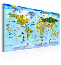 Tablou din plută - Childrens Map: Colourful Travels