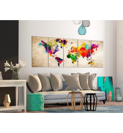 92,90 € Canvas Print - World Map: Painted World