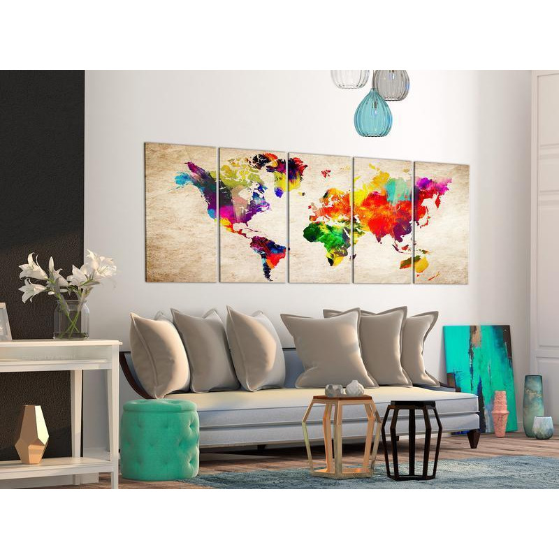 92,90 € Schilderij - World Map: Painted World