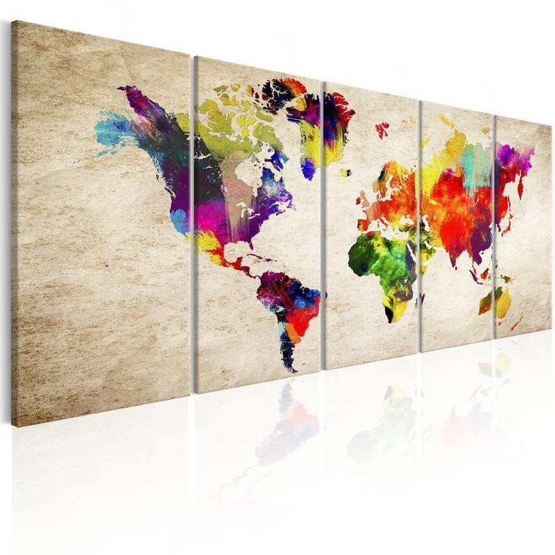 92,90 € Glezna - World Map: Painted World