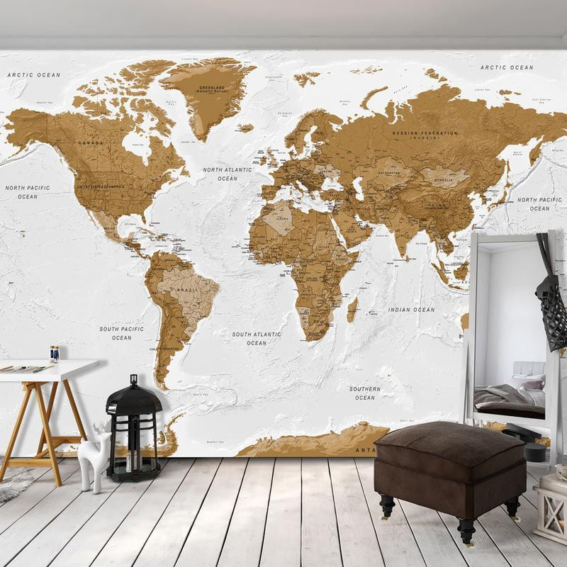 34,00 € Foto tapete - World Map: White Oceans