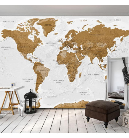 34,00 €Mural de parede - World Map: White Oceans