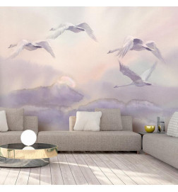 Fotobehang - Flying Swans