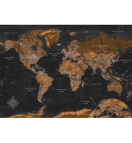 Fototapeet - World: Stylish Map