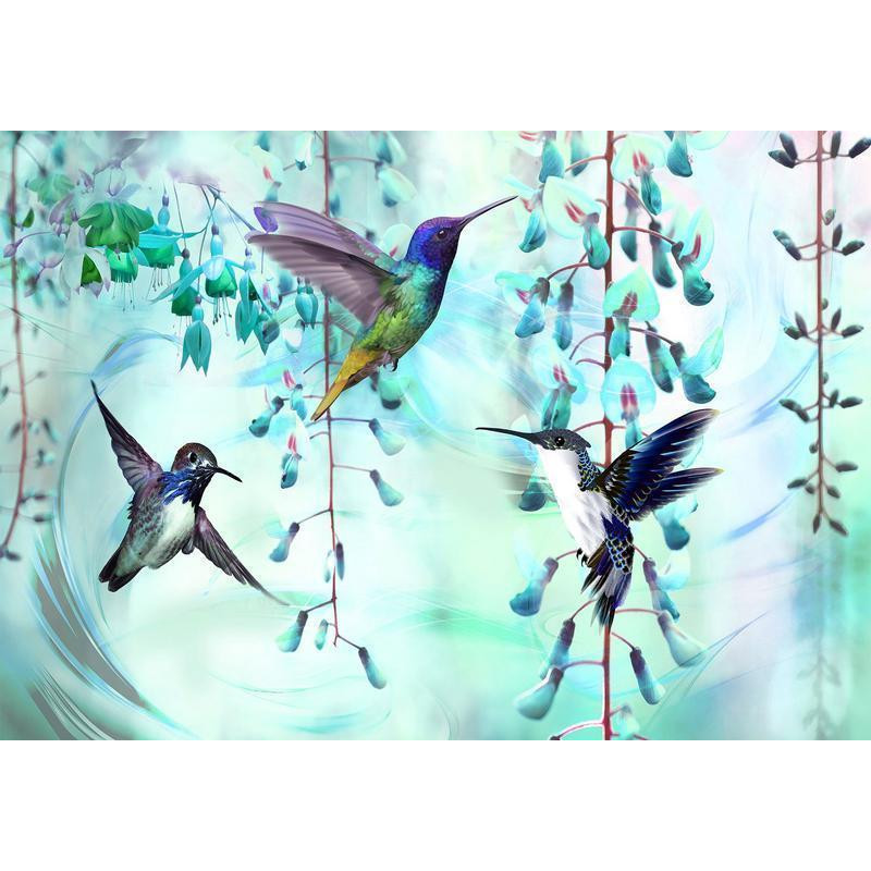 34,00 € Fotobehang - Flying Hummingbirds (Green)