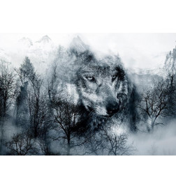 Fotomurale con il lupo in bianco e nero - ARREDALACASA