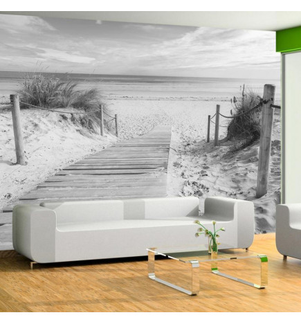 Mural de parede - On the beach - black and white