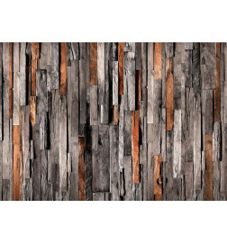 Fototapetas - Wooden Curtain (Grey and Brown)