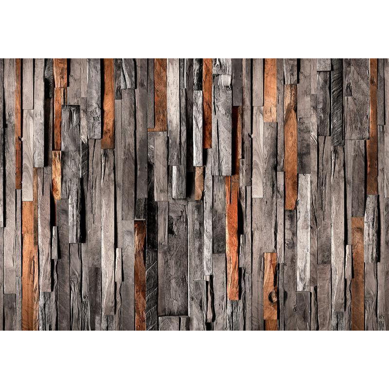 34,00 €Papier peint - Wooden Curtain (Grey and Brown)