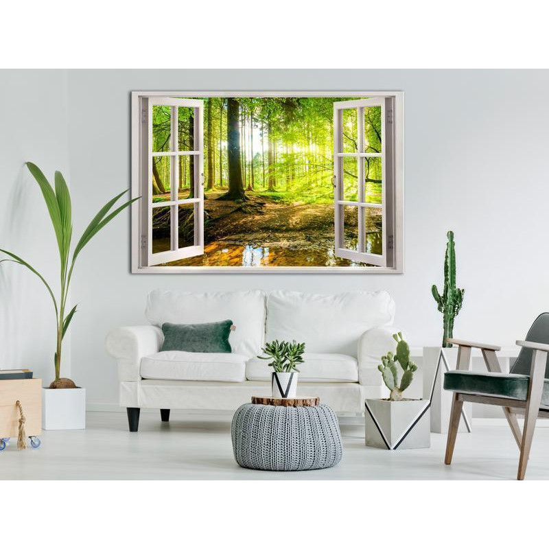 31,90 € Canvas Print - Window: View on Forest