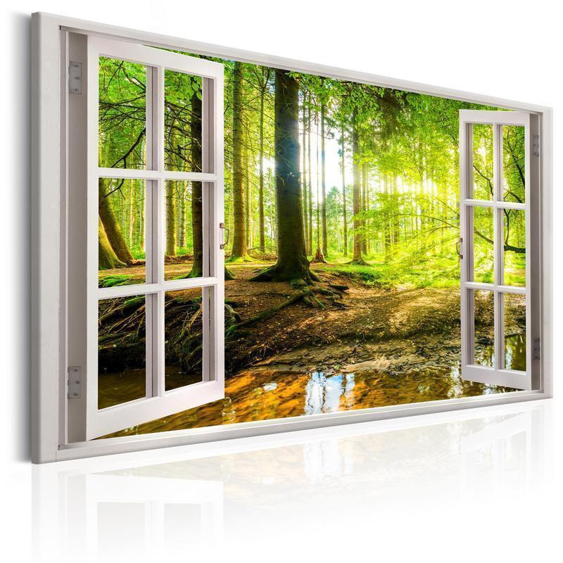 31,90 € Canvas Print - Window: View on Forest
