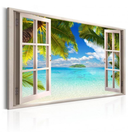 Schilderij - Window: Sea View
