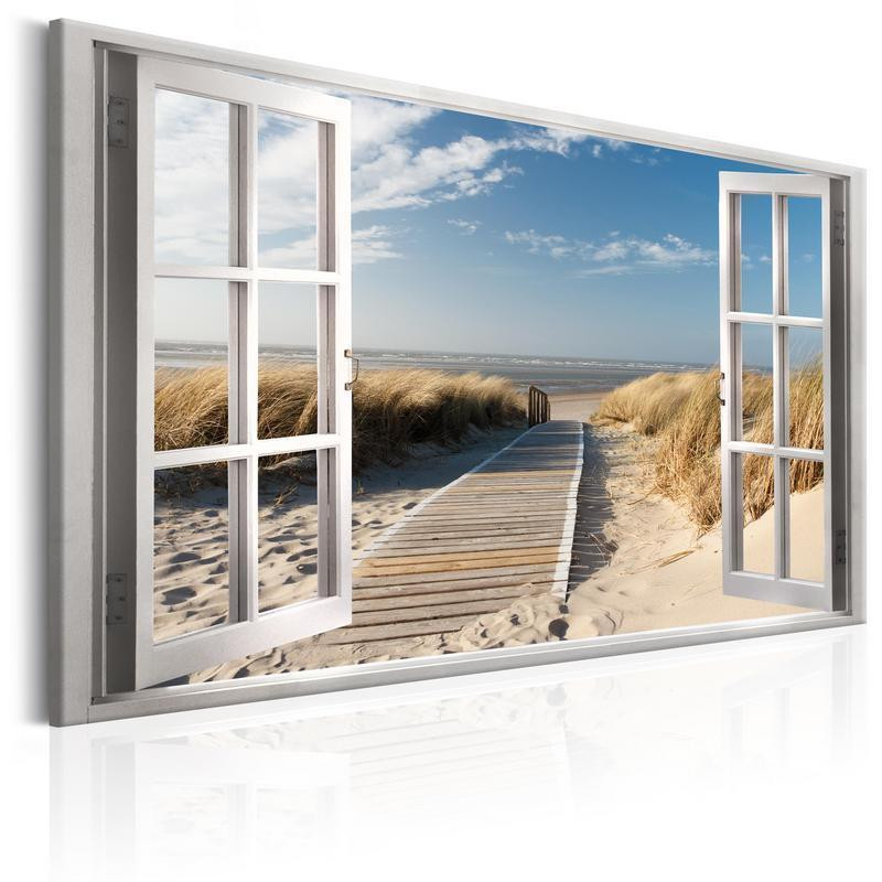 31,90 € Leinwandbild - Window: View of the Beach