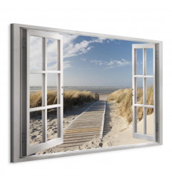 Canvas Print - Window: View of the Beach