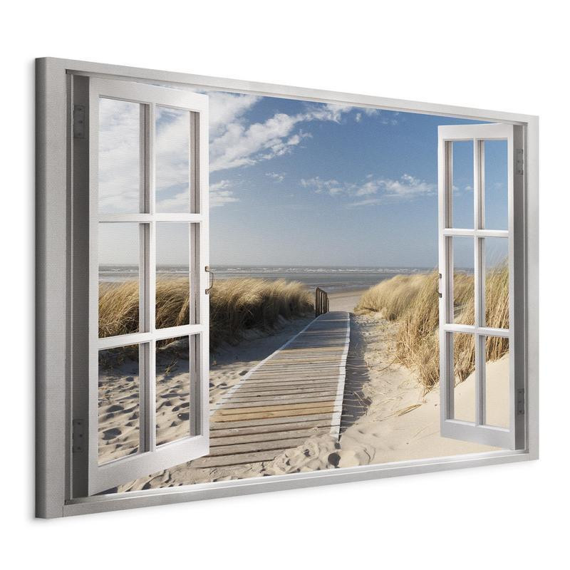 31,90 € Canvas Print - Window: View of the Beach