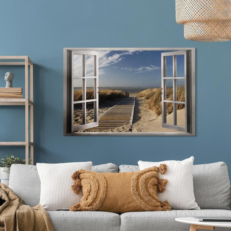 31,90 € Schilderij - Window: View of the Beach