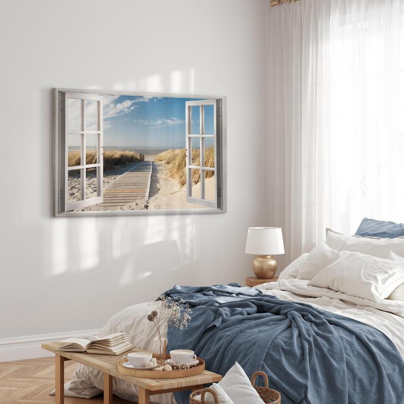 31,90 € Leinwandbild - Window: View of the Beach