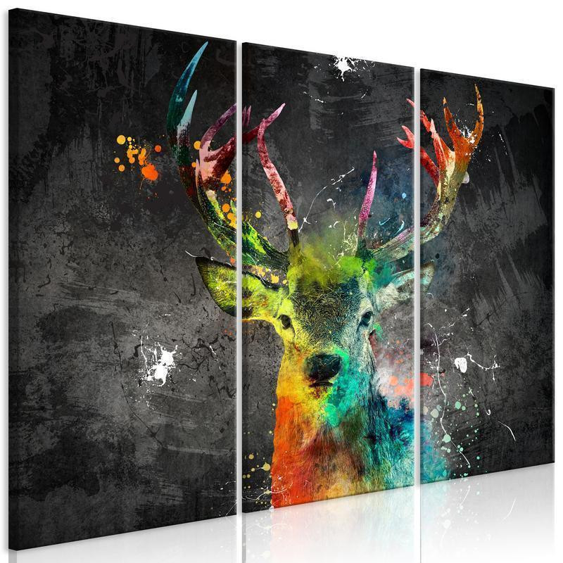 61,90 € Schilderij - Rainbow Deer (3 Parts)