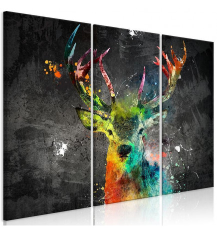 61,90 € Schilderij - Rainbow Deer (3 Parts)