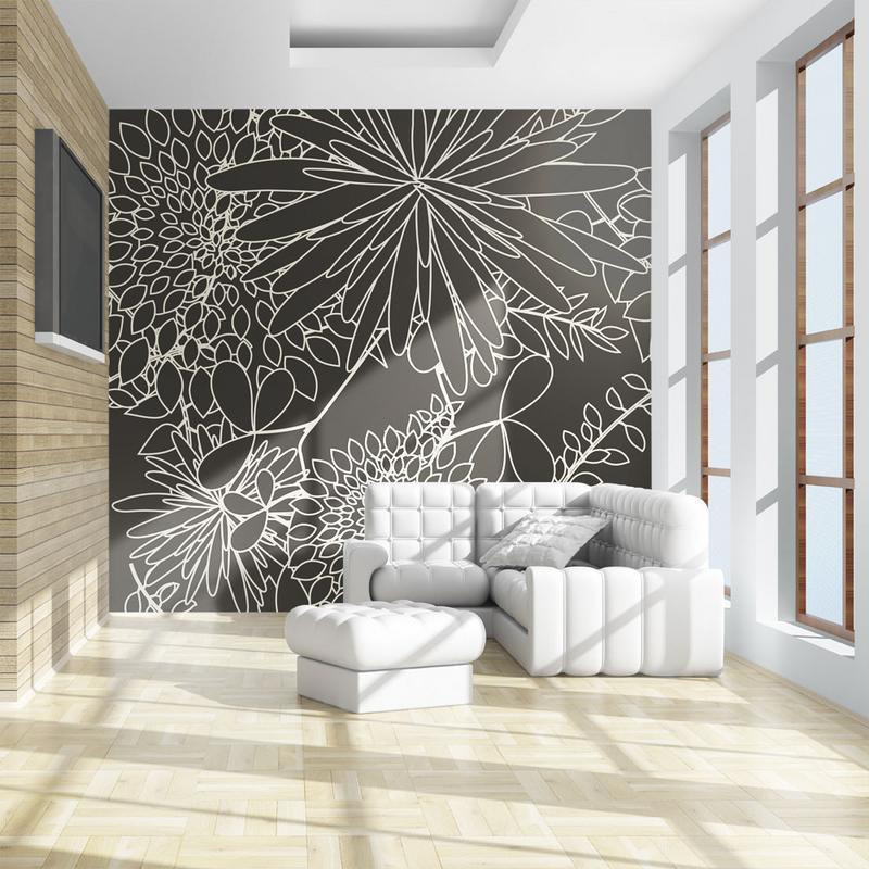 73,00 €Mural de parede - Black and white floral background