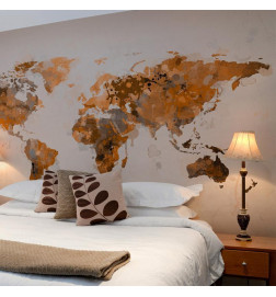Wall Mural - World in brown shades