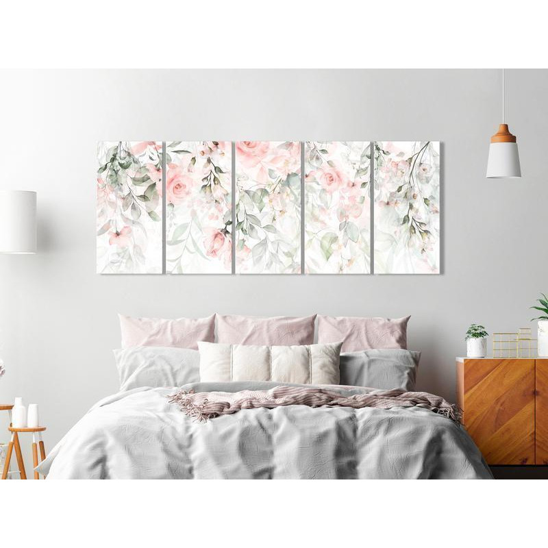 92,90 € Canvas Print - Waterfall of Roses (5 Parts) Narrow - First Variant