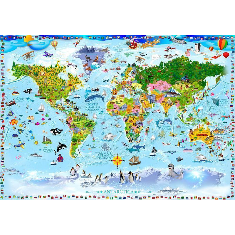 34,00 €Carta da parati - World Map for Kids