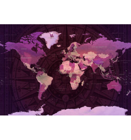Papier peint - Purple World Map