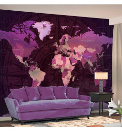 Foto tapete - Purple World Map