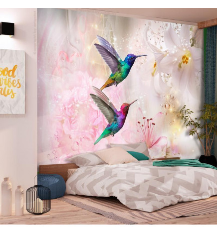 Mural de parede - Colourful Hummingbirds (Pink)