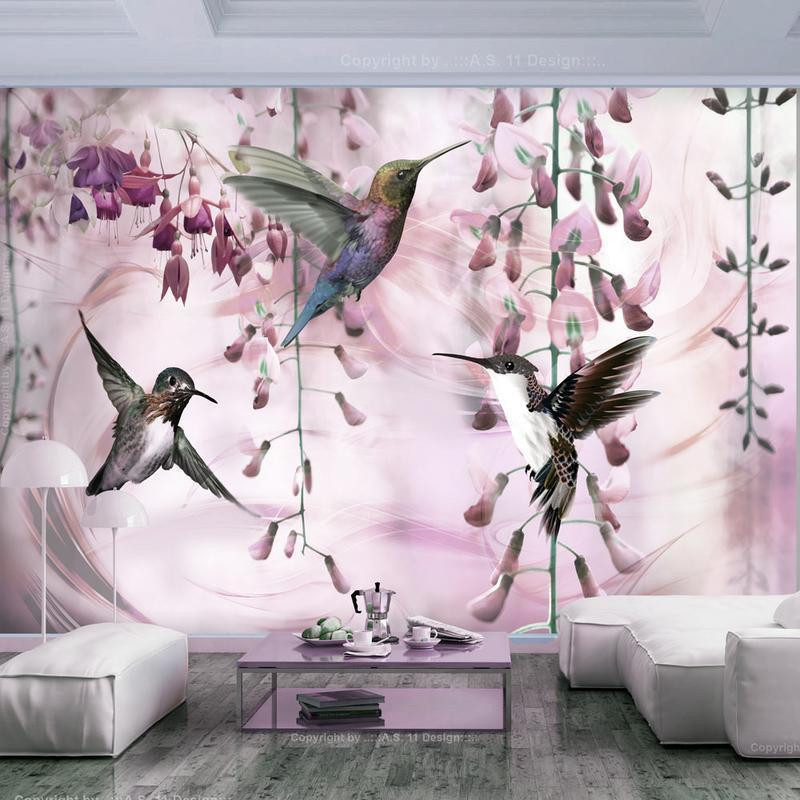 34,00 € Fotobehang - Flying Hummingbirds (Pink)