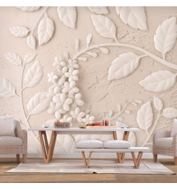 Mural de parede - Paper Flowers (Beige)