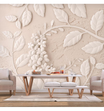 Wall Mural - Paper Flowers (Beige)
