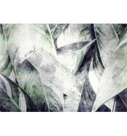 Fototapet - Eclectic jungle - plant motif with exotic leaves with texture