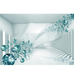 Fotobehang - Diamond Corridor (Turquoise)