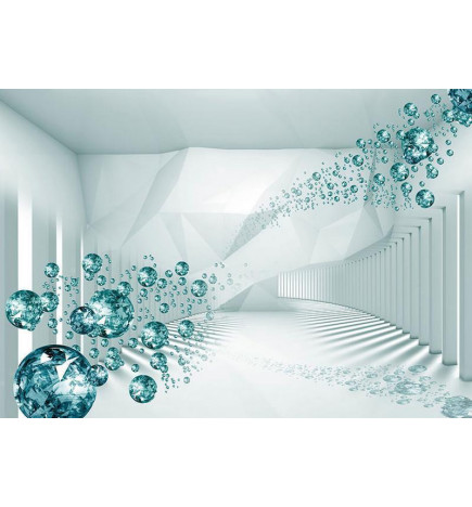 Fotomural - Diamond Corridor (Turquoise)