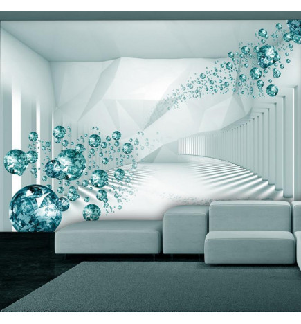 Mural de parede - Diamond Corridor (Turquoise)